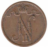 (1909) Монета Финляндия 1909 год 1 пенни    VF
